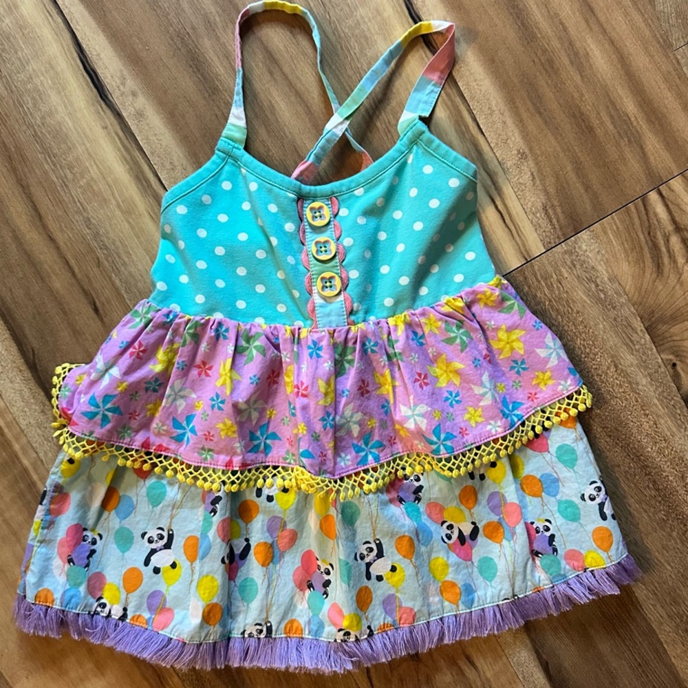 Matilda Jane Colorful Polka Dot and Panda Dress